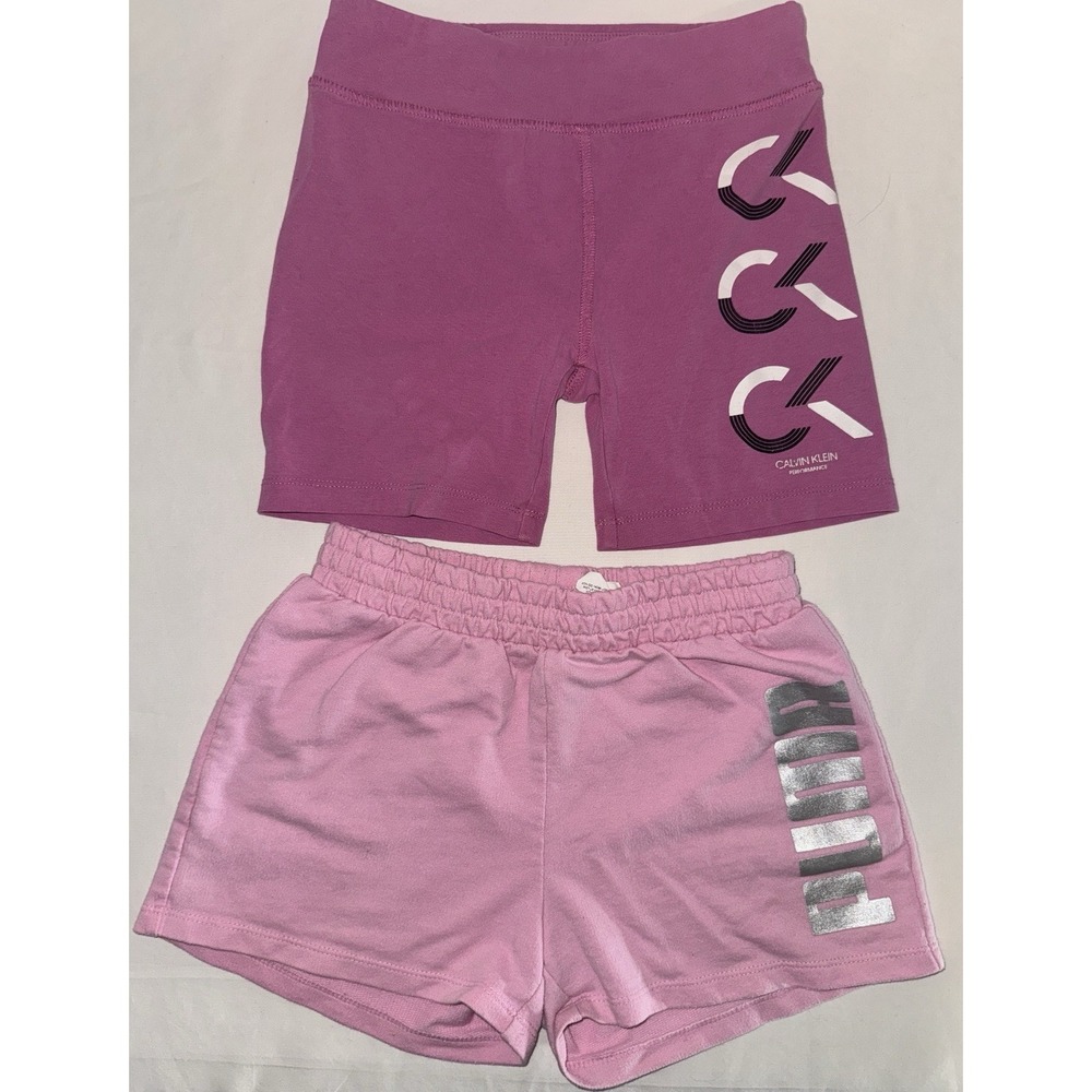 Girls Pink Calvin Klein & Puma Shorts - Youth Size 7